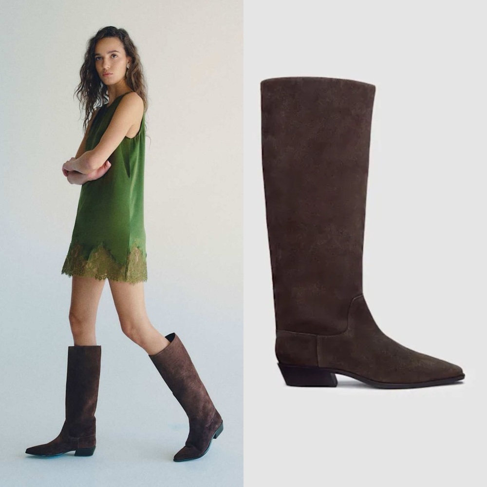 REFORMATION Dominique Knee Boots in Boss Suede 6.5